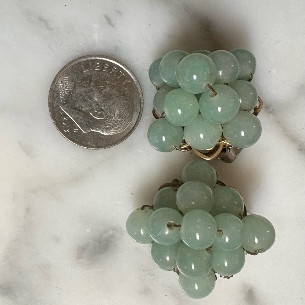 Vintage Green Cluster Earrings - Picture 14 of 16